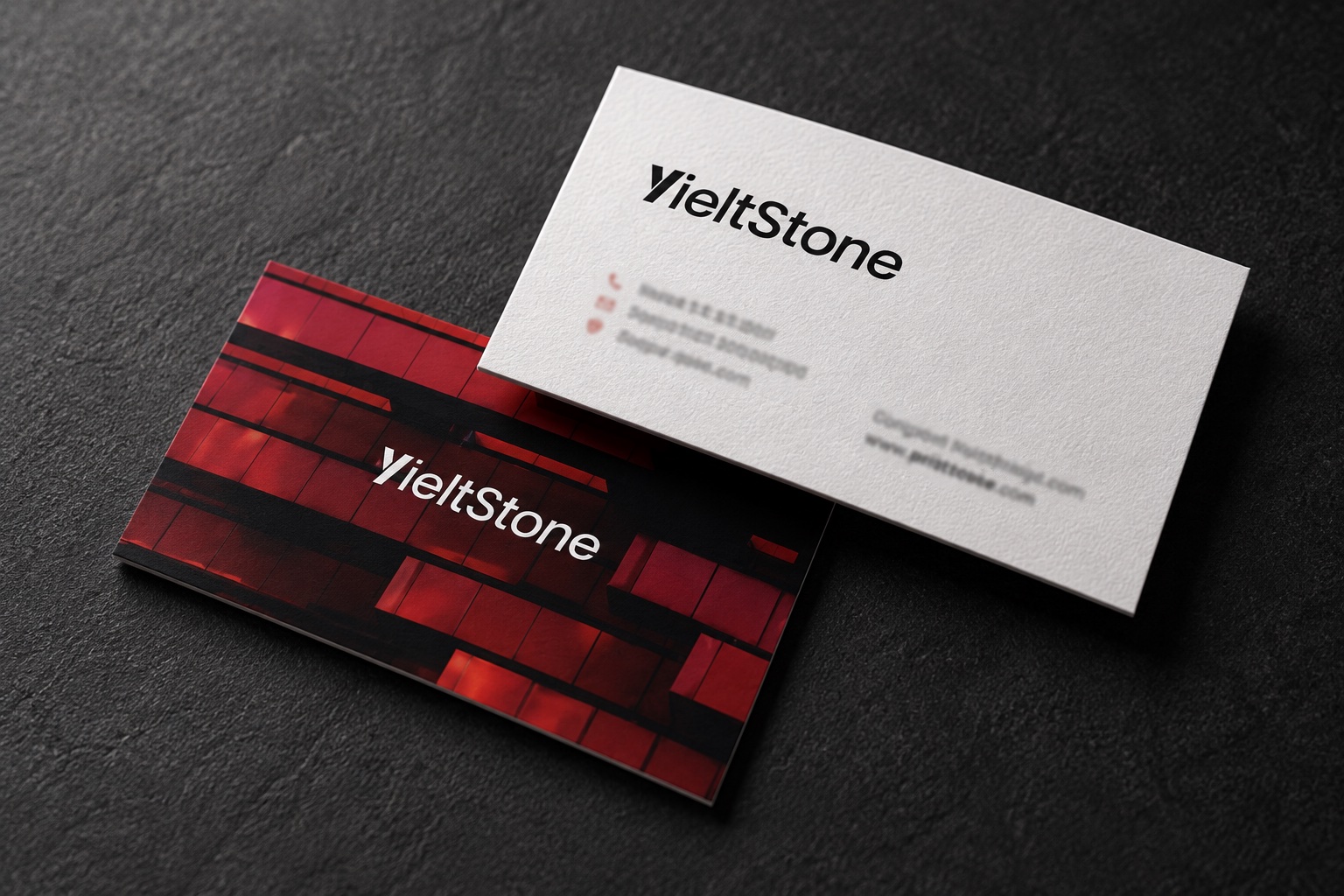 Generierte Visualisierung der YieltStone-Visitenkarten nach Projektvorlage