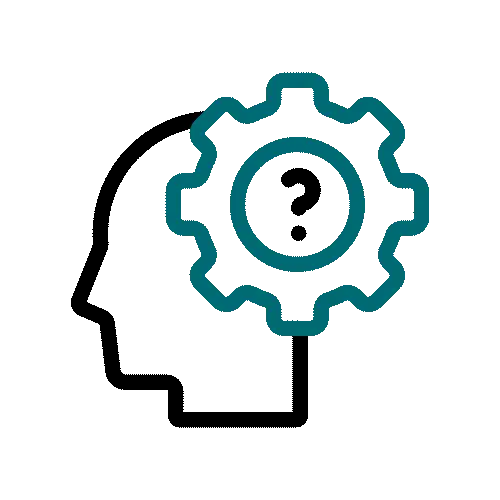 Icon eines Kopfes mit Ideen für Chapter 1 Think – Analyse von Zielgruppe, Kanälen und Content‑Potenzialen